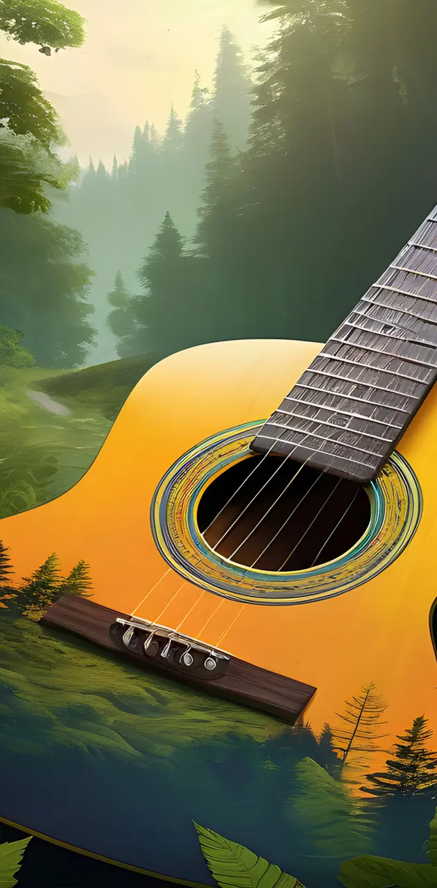 Guitar sound blend with nature