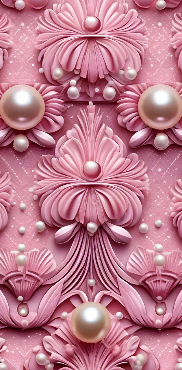 Pink Pearl Damask Pattern