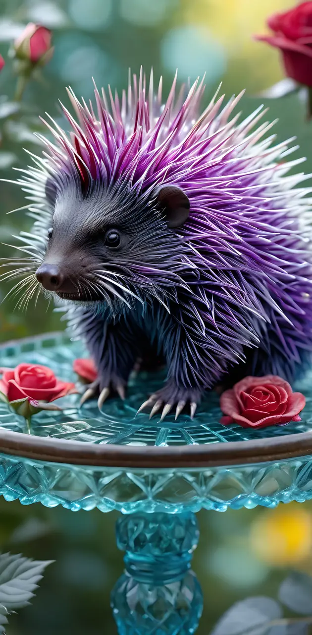 a hedgehog in a basket