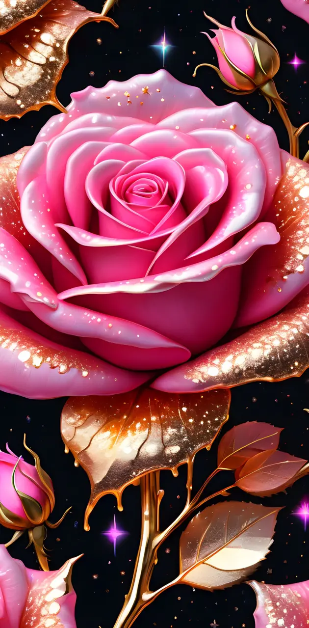 Gold & Pink Rose 