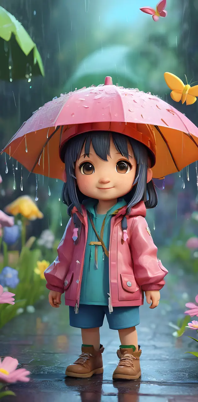 a doll holding an umbrella