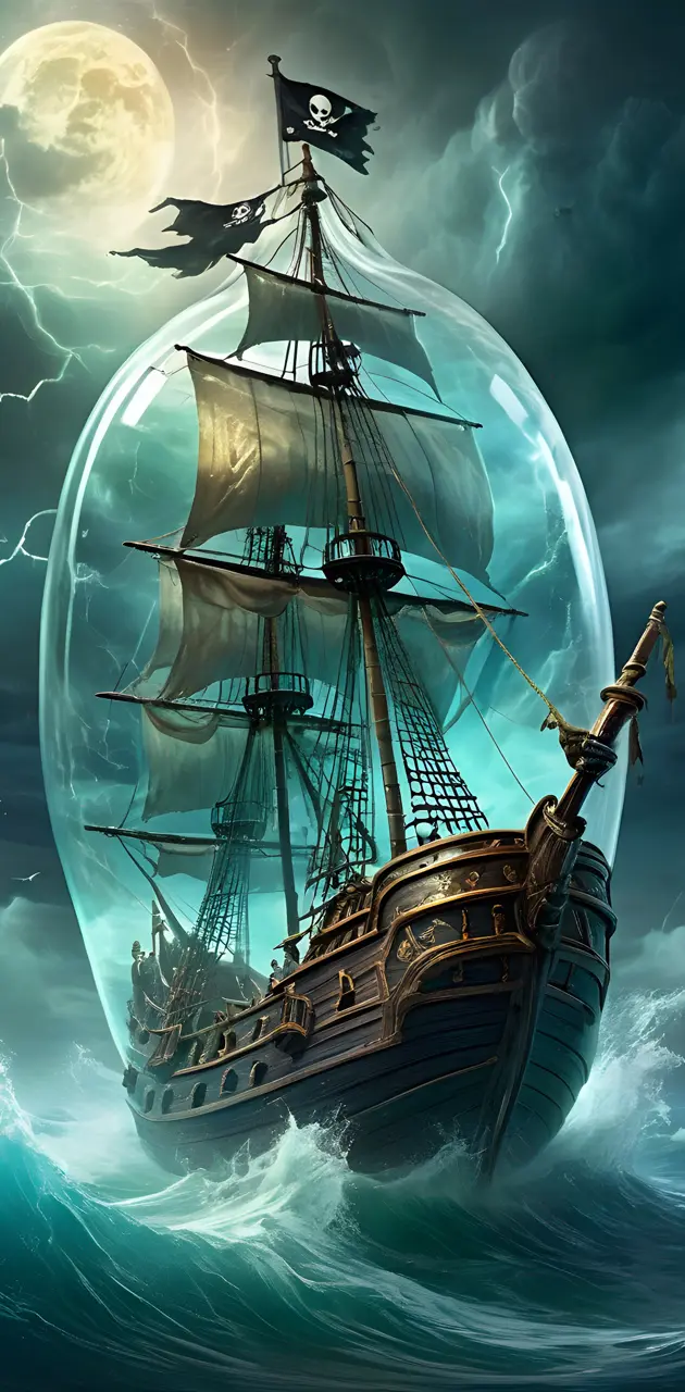 pirate ship in a bottle