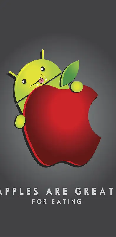 android eating apple