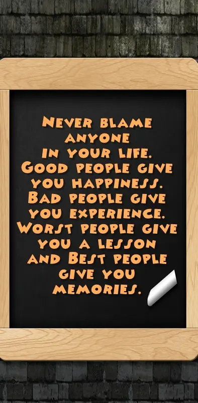 Never Blame Anyone