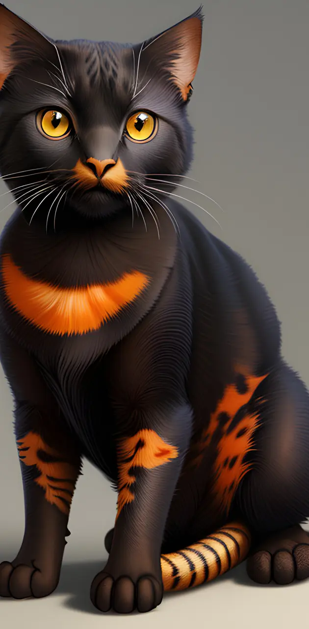 a cat with an orange and black face