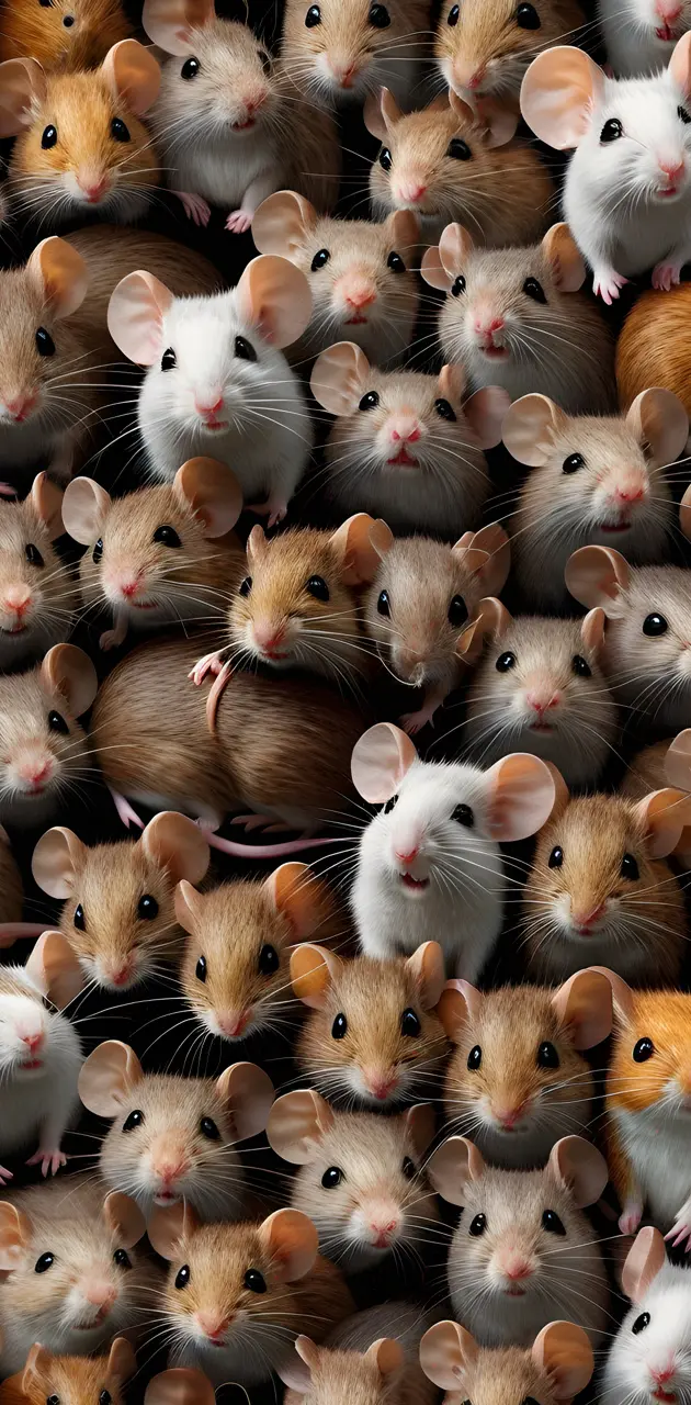 Mice lined up