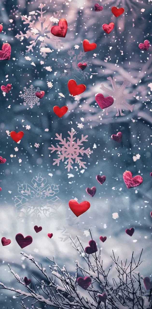 Falling Hearts & Snow