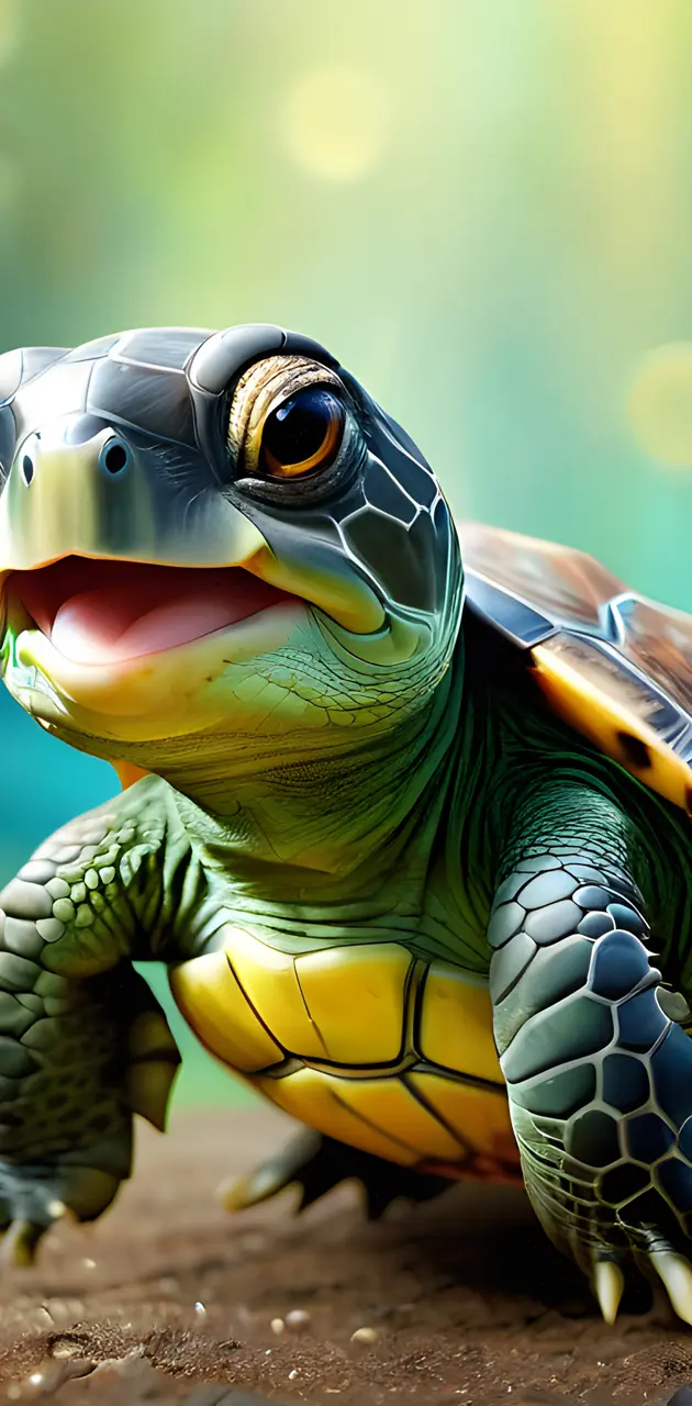 happy baby turtle