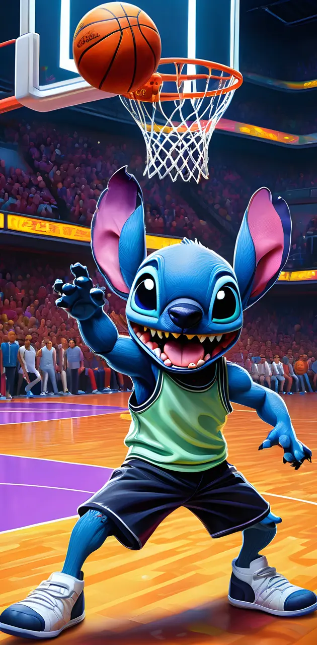 a person in a mascot garment holding a basketball