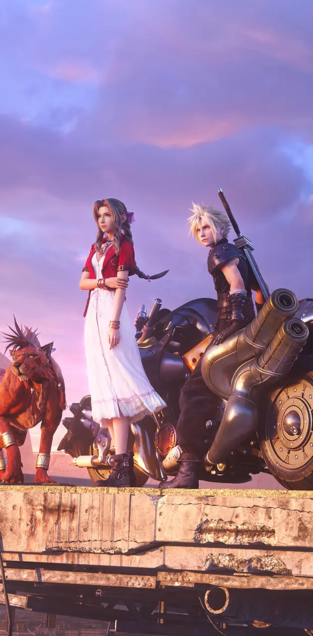 Cloud, Red and Aerith
