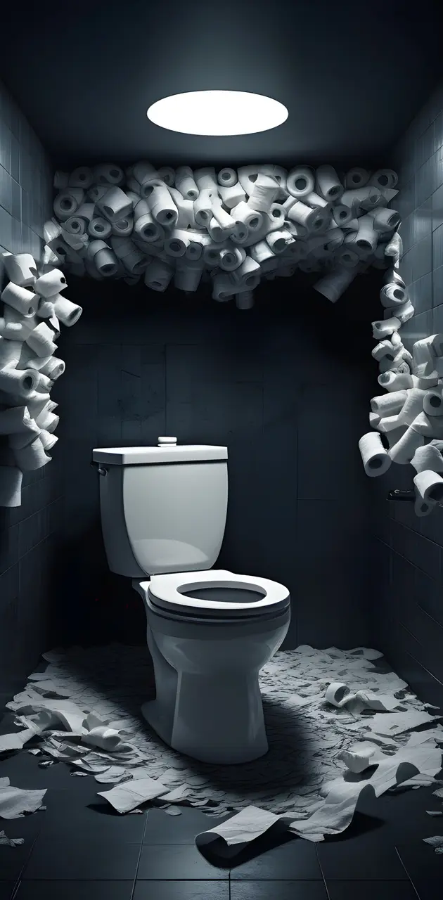 a toilet with toilet paper