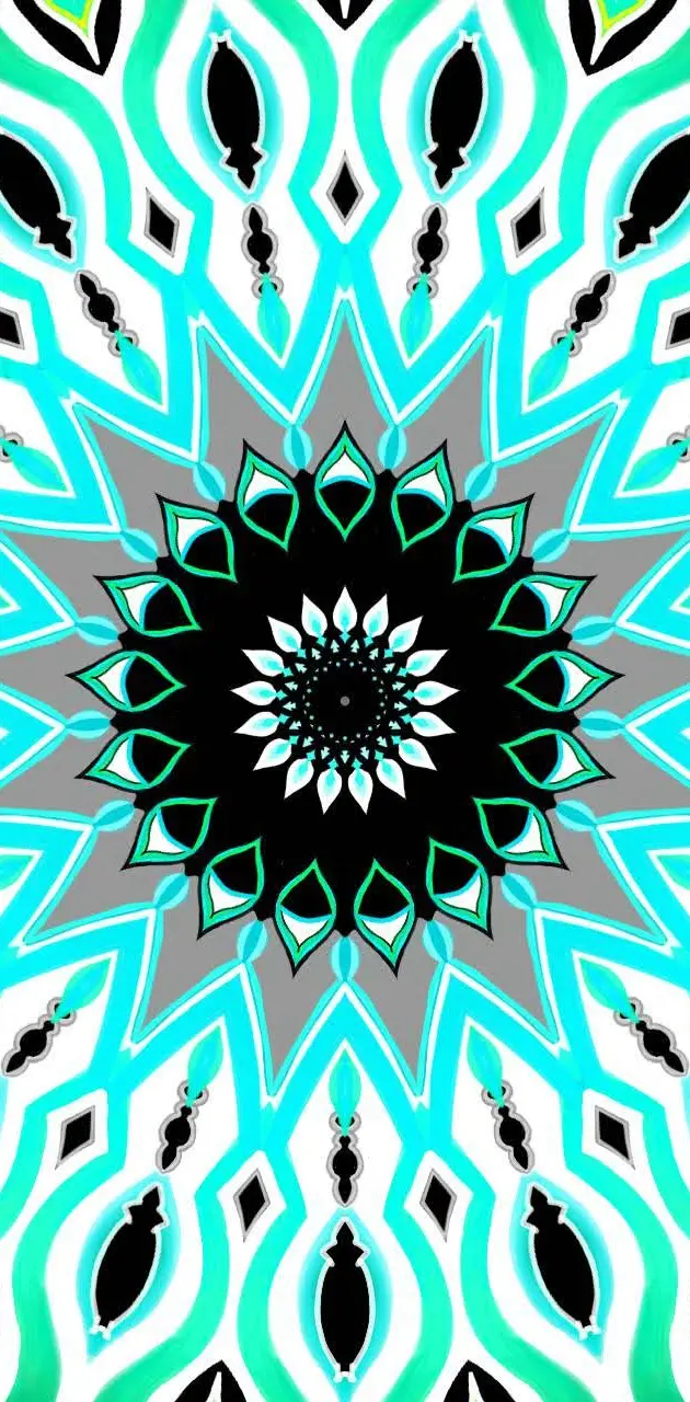 Aqua fractal flower