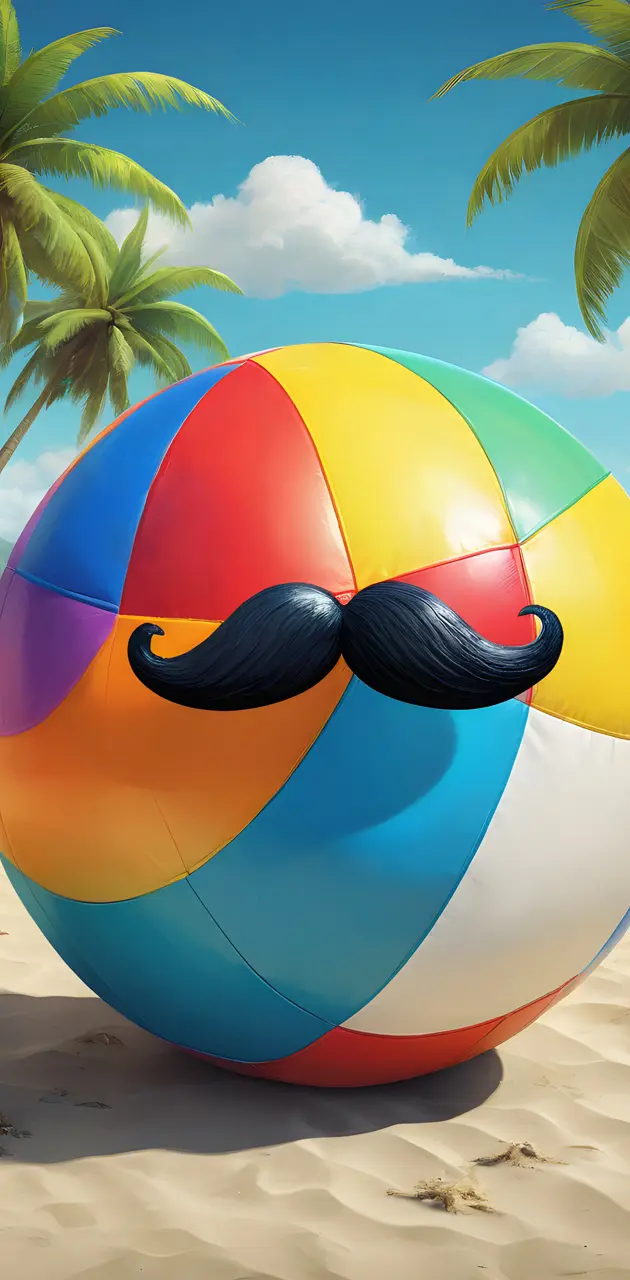 ball with moustache