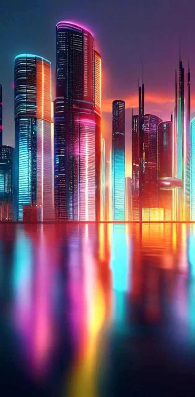 Cyber neon city