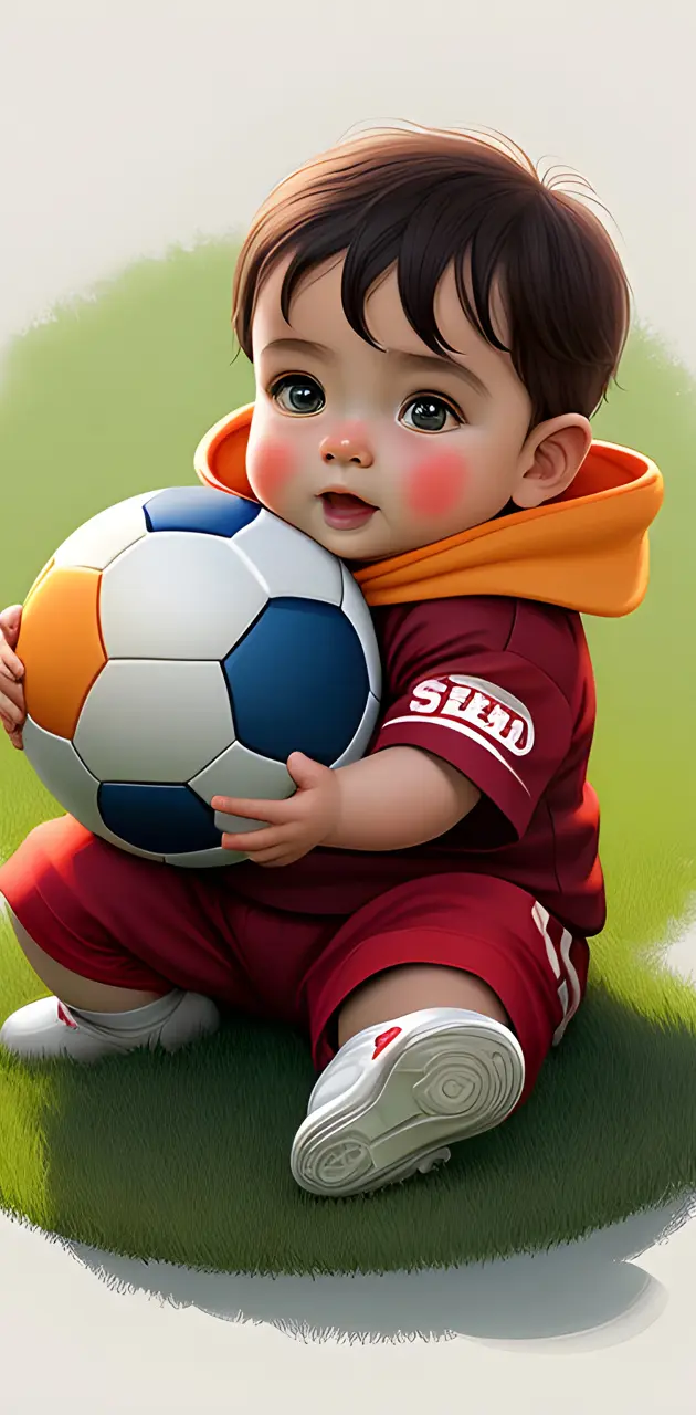 football, cute baby, colourful, playing