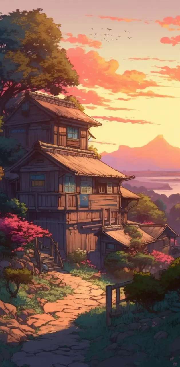 Anime sunset