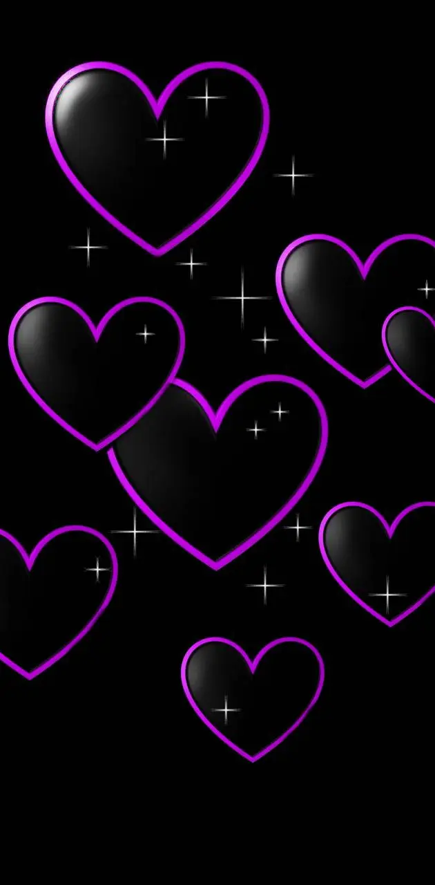 Purple Hearts Black