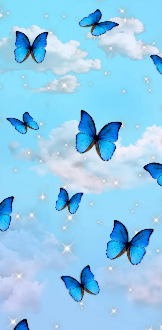 Blue butterfly wallpaper by Lessthen_kt_ - Download on ZEDGE™ | dc5f