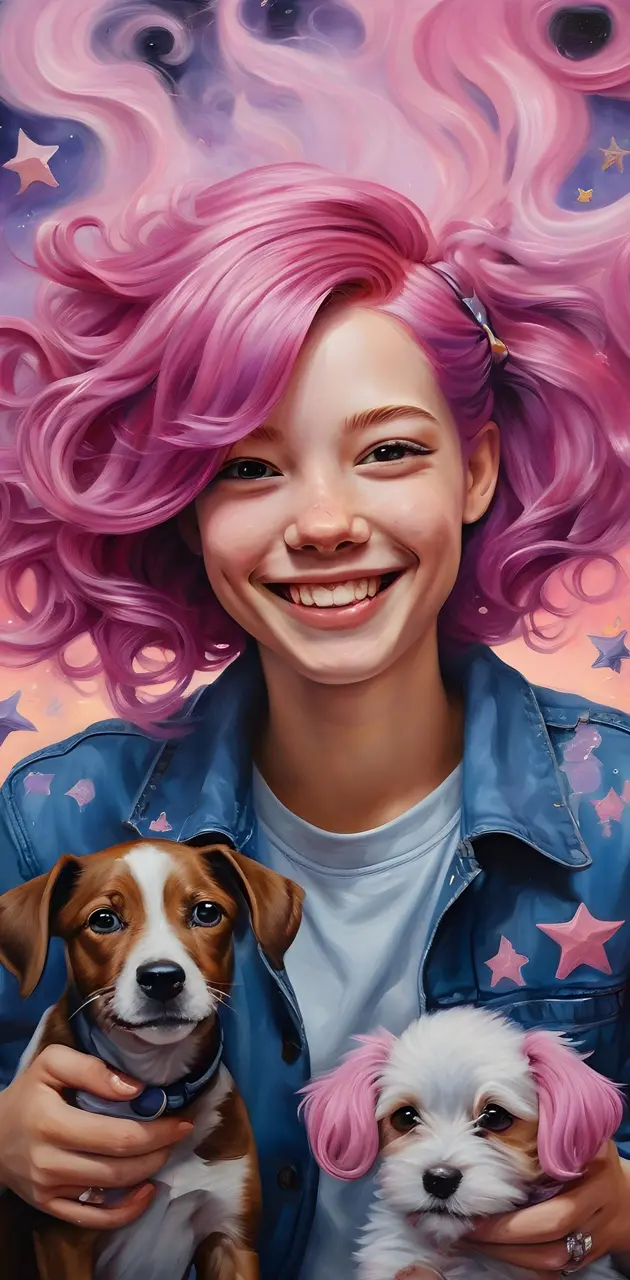Girl with dogs