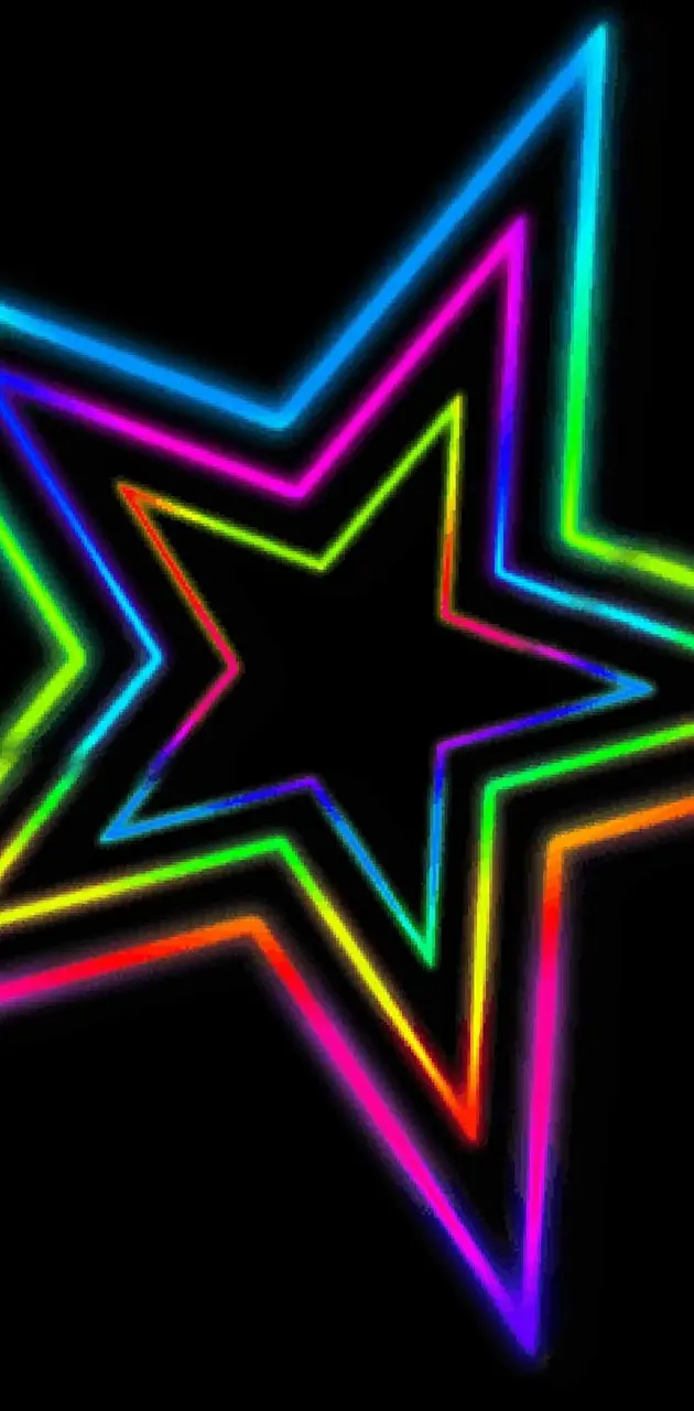 Neon rainbow star