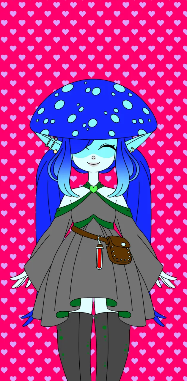 Blue mushroom girl