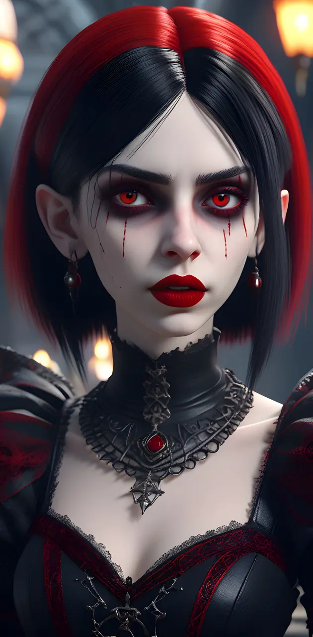 Goth with red eyes