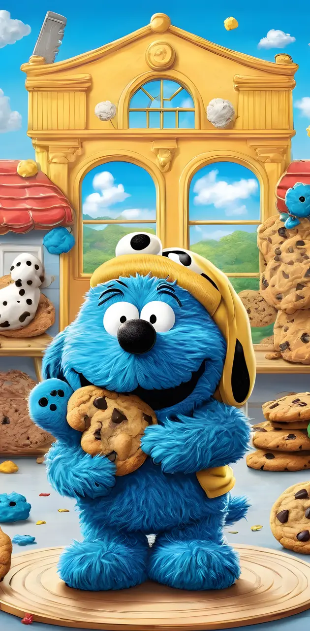 Cookie Monster meets Snoopy
