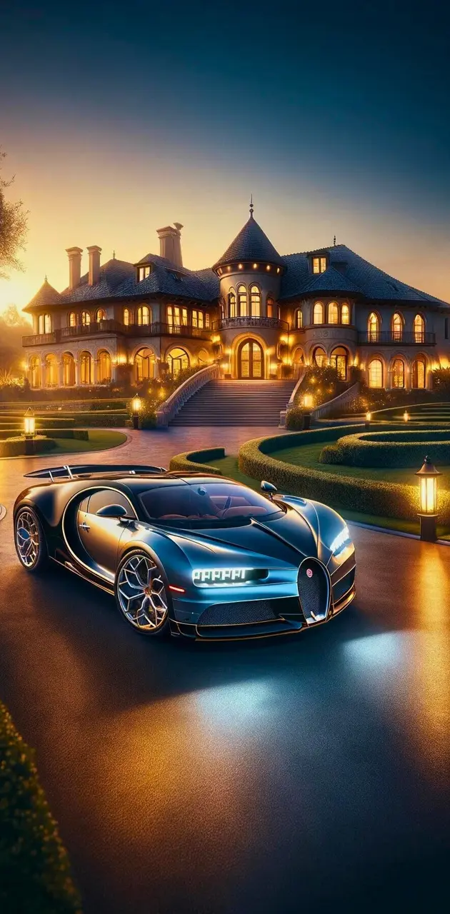 Elegance at Dusk: Bugatti's Grandeur