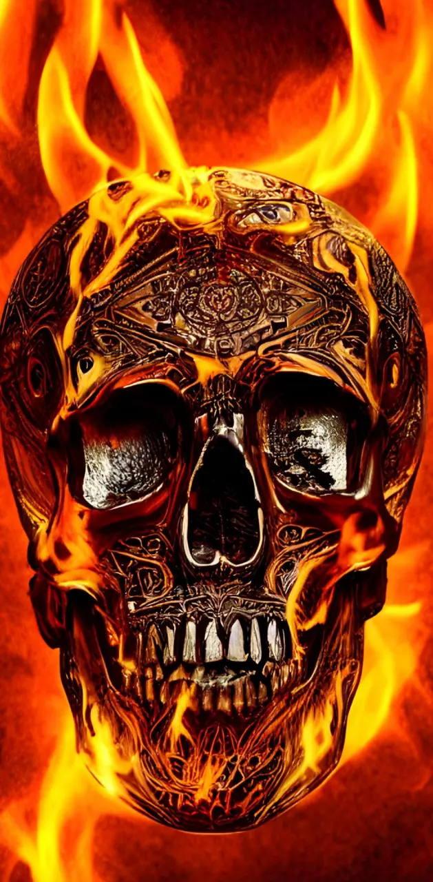 fire skull wallpaper hd