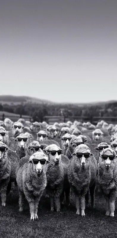 Funny Sheep Flock