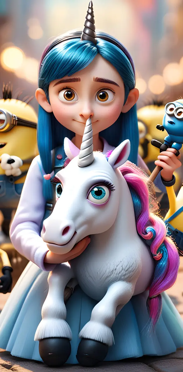 Emo girl with pet unicorn