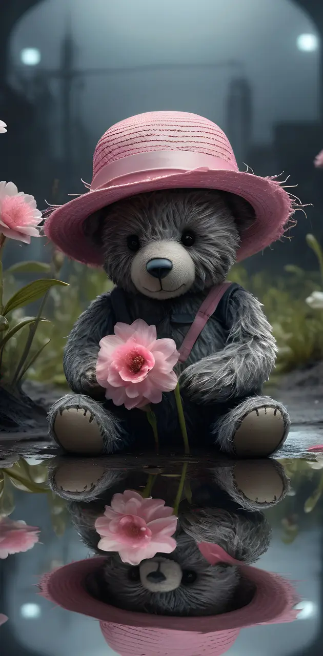 teddy with flower