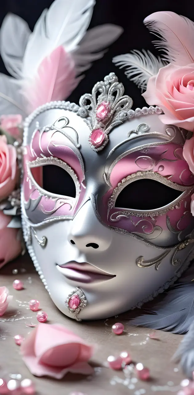 a mask with flowers on it