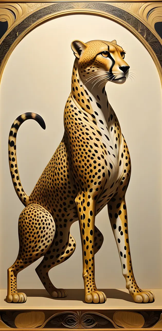 a painting of a cheetah