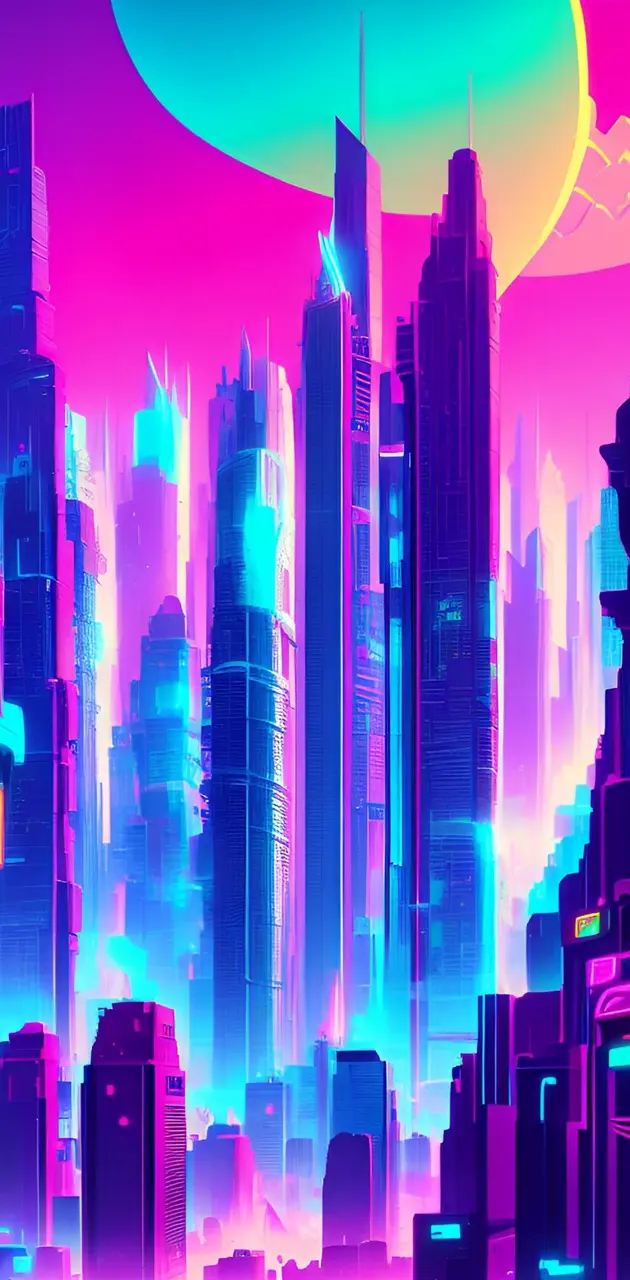 Neon City Skyline