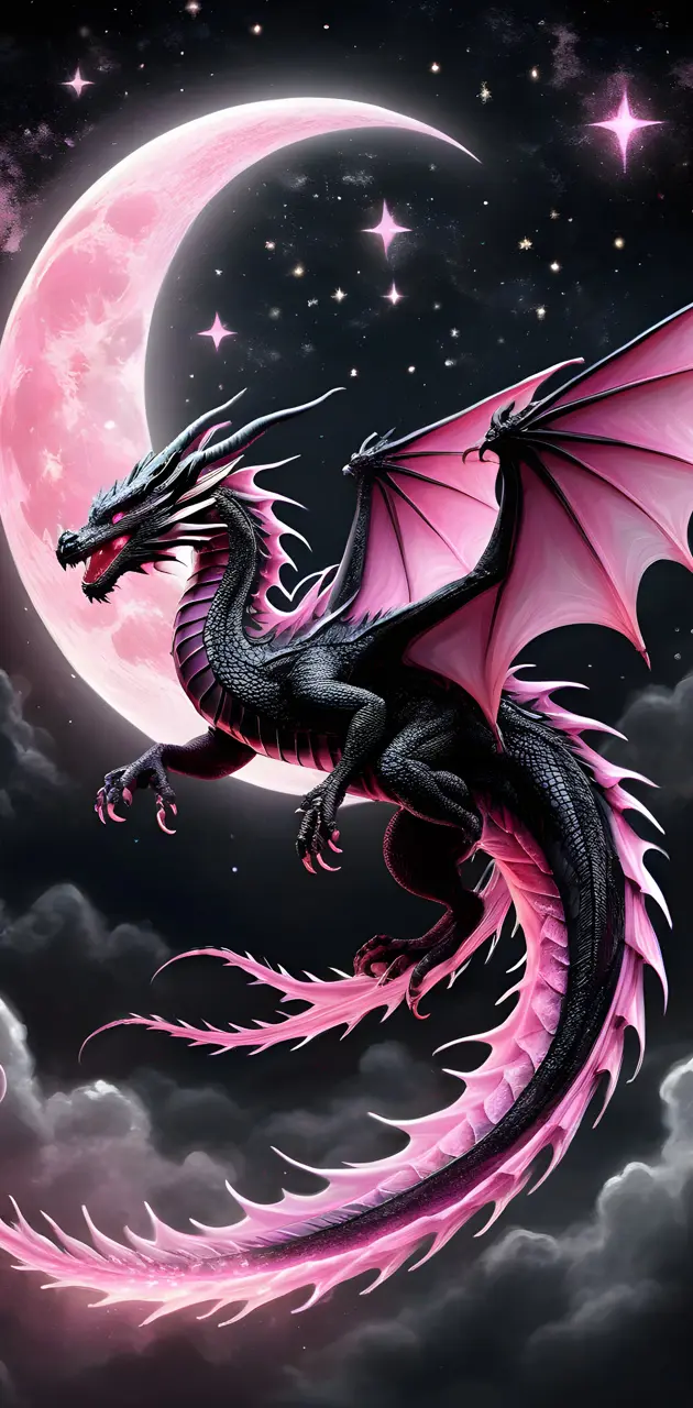 Pink and black dragon
