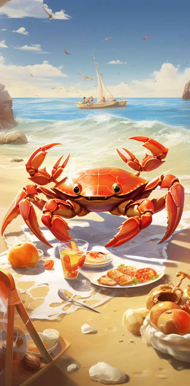 crab eating food