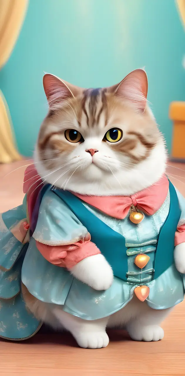 fashionable cute chubby cat