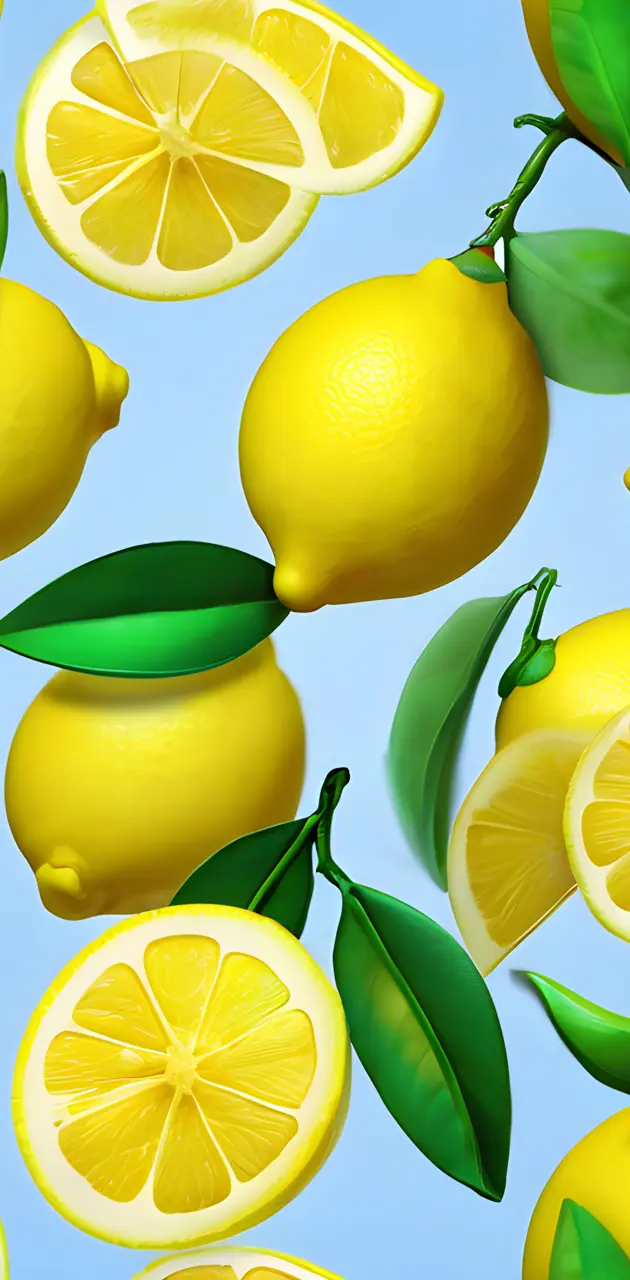 lemon blue background