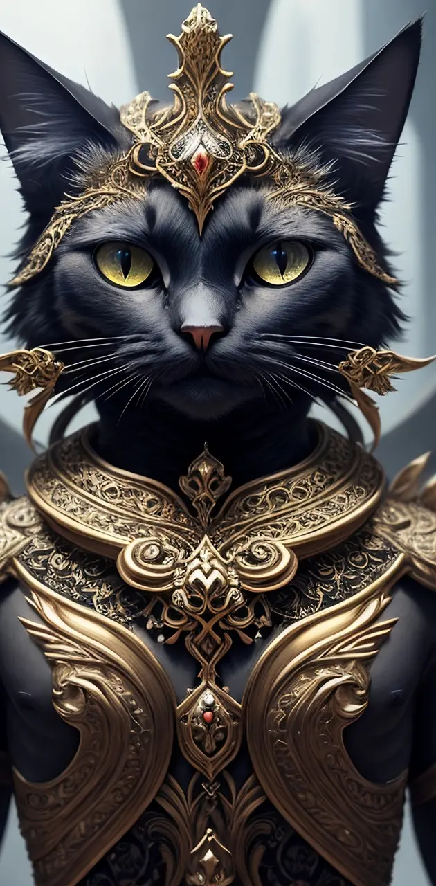 black cat, warrior,