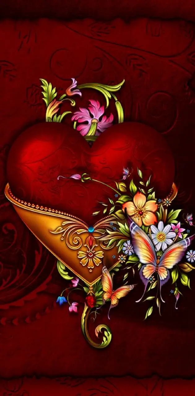 Heart and flowers