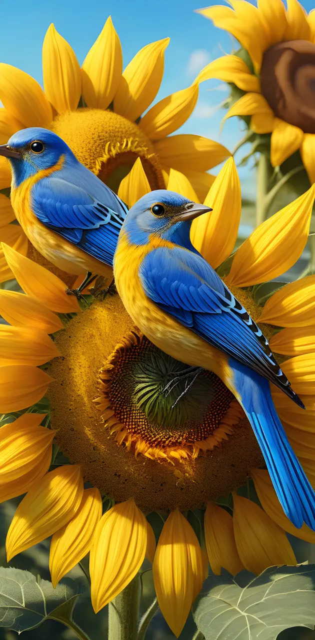 Bluebird Eating