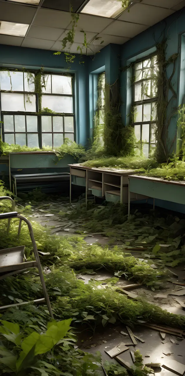 abandoned schoolroom