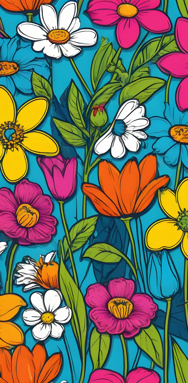 spring pop art background pattern