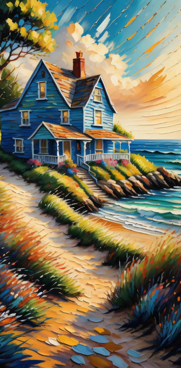 Van Gogh style cottage