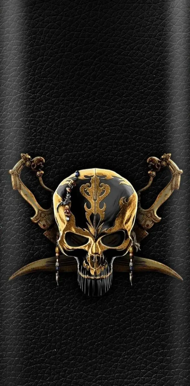 Golden pirate skull