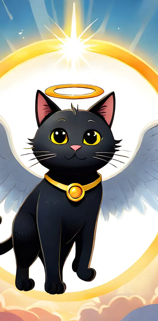 Black cat angel