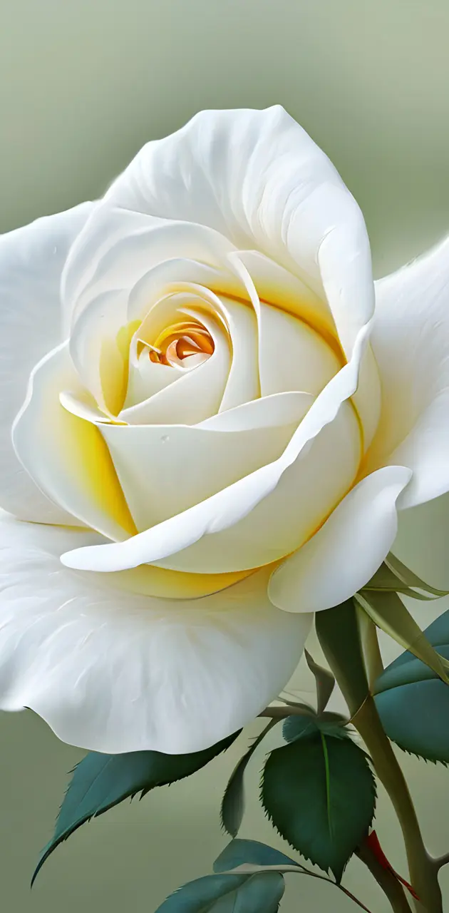 a white rose with yellow center