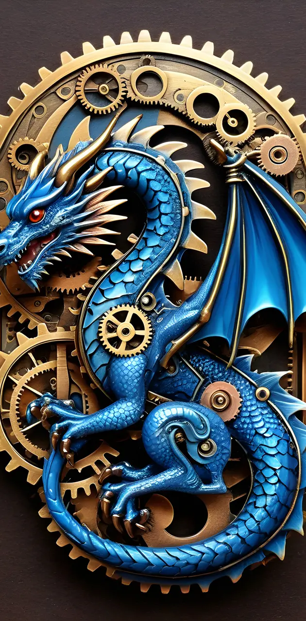 Blue Dragon Steampunk Watch