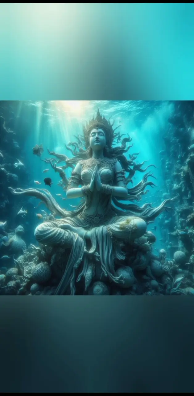 Statue under water 